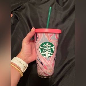 Groovy Pink Starbucks Grande Reusable Cup